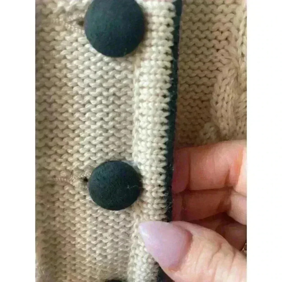 Vintage Astrifa Gestrickte Trach Holiday Cream Ivory Wool Cardigan Size 44 M/L - Picture 8 of 12
